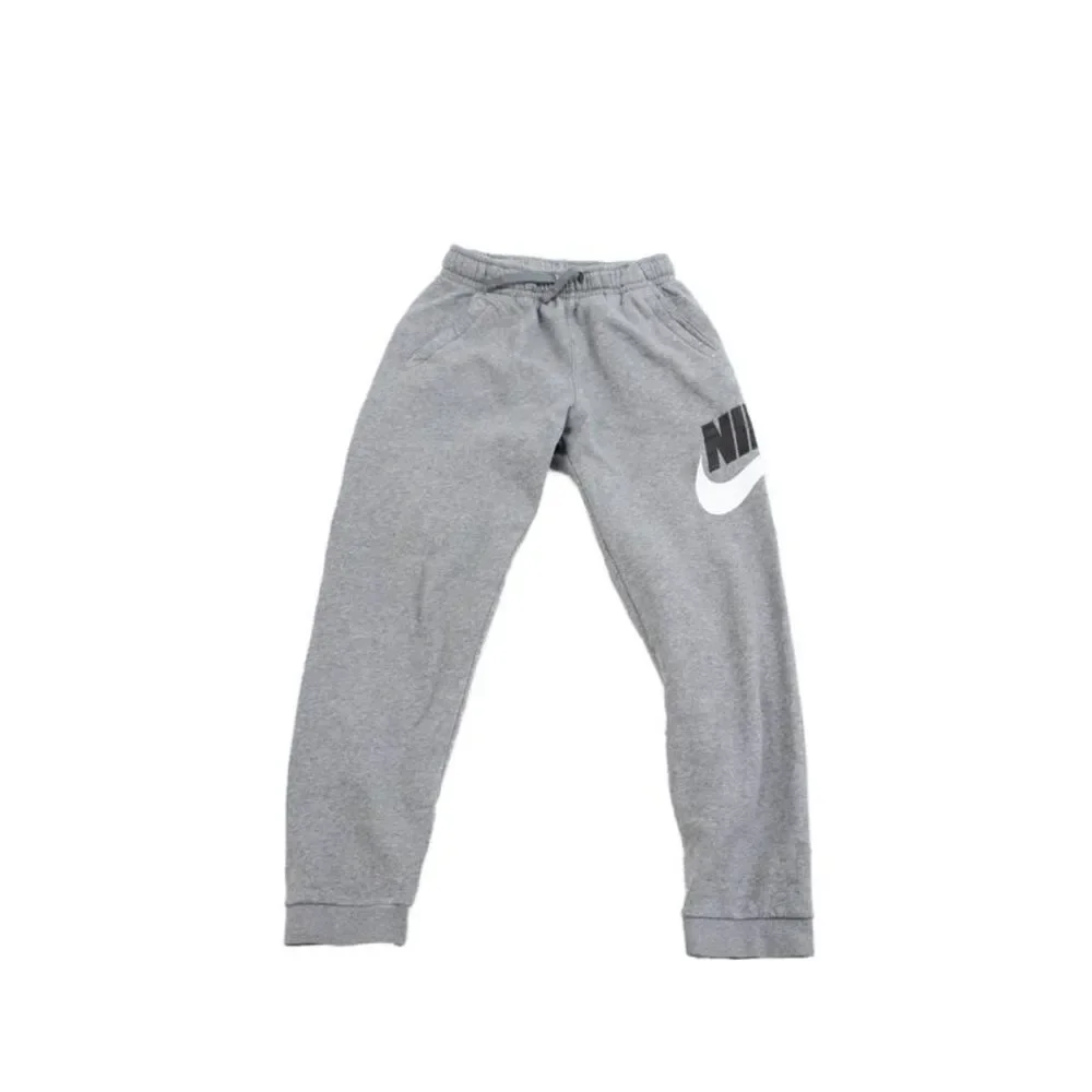 Nike Boys Cotton Drawstring Skinny Ankle Sweatpants Gray Size L